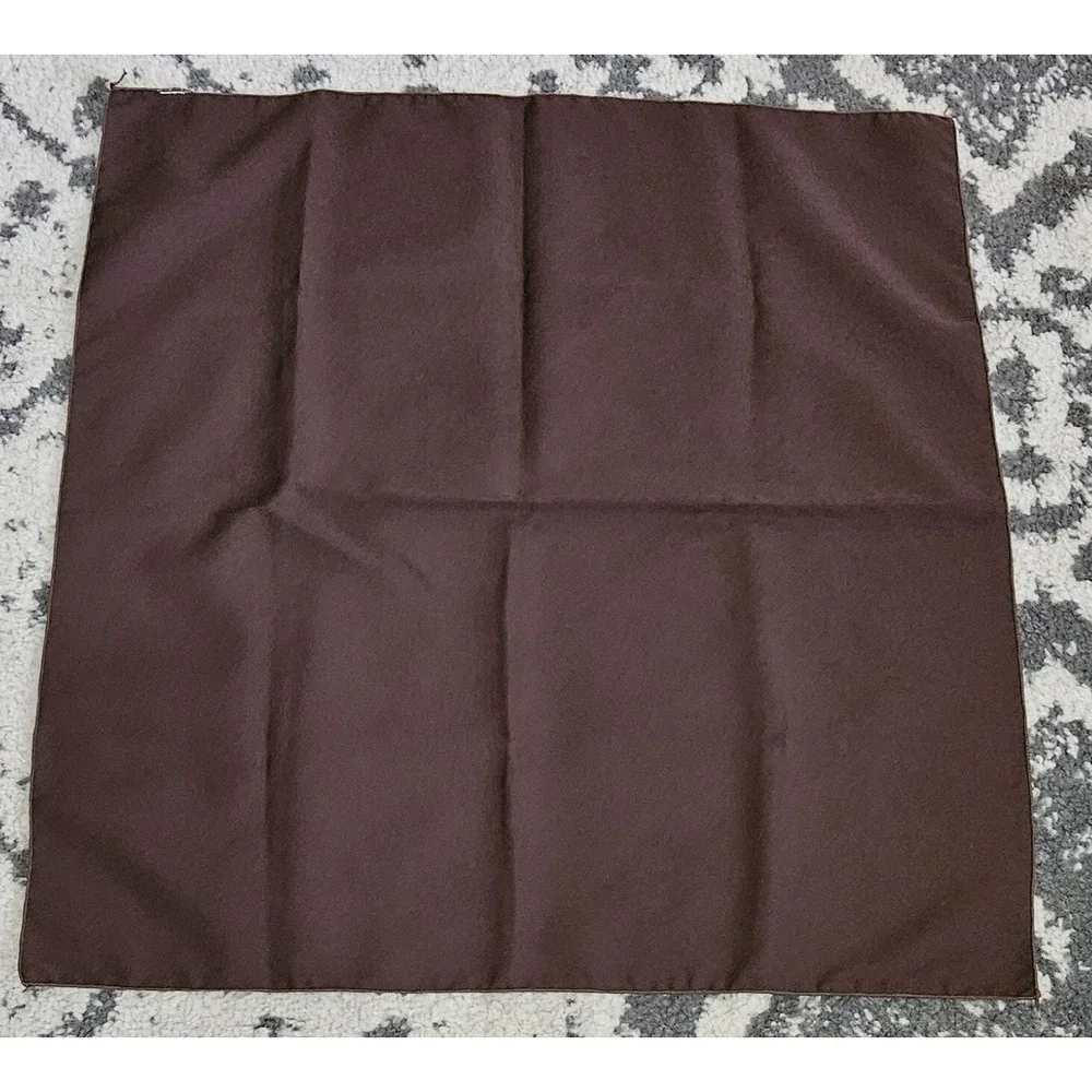 Vintage 1960s Chocolate Brown Polyester Square Scarf